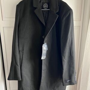 Men's J.M. Haggar Premium Topcoat Black Dress Coat / Size Large New with Tags!